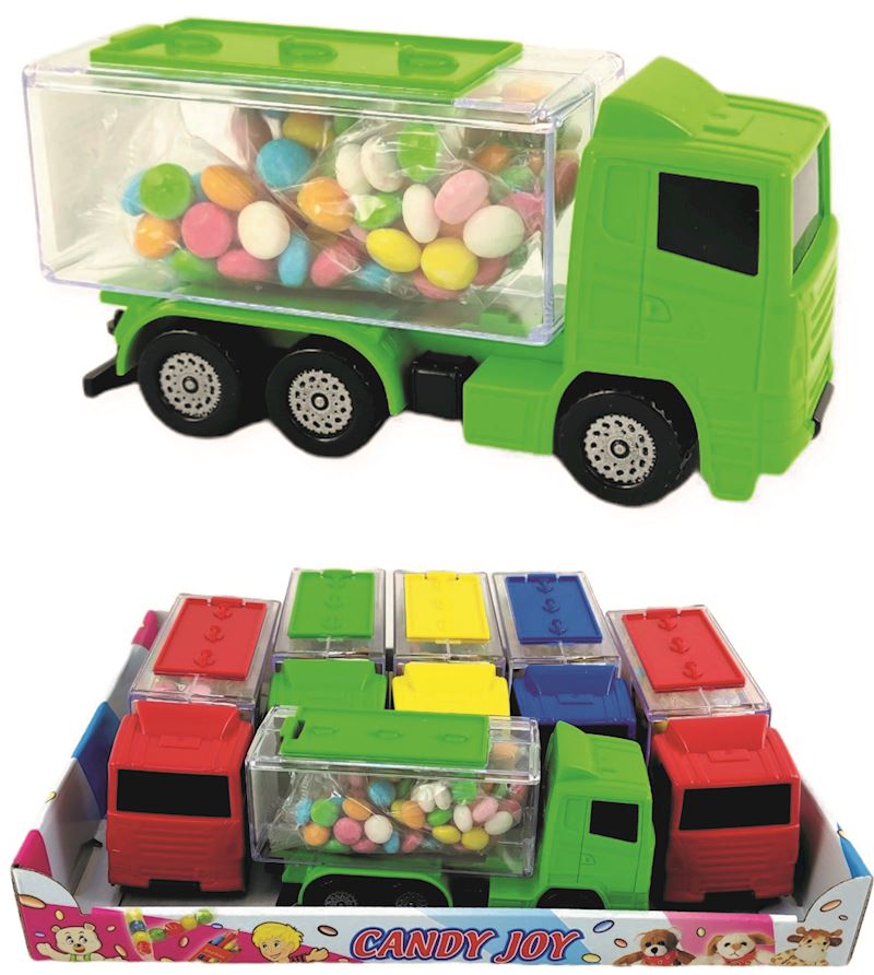 Camion avec bonbons 75gr. 4 couleurs 15cm