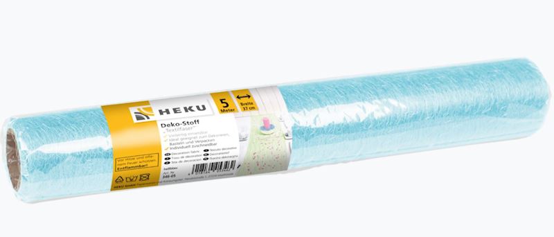 Dekostoff Textilfaser hellblau auf Rolle, 5mx37cm