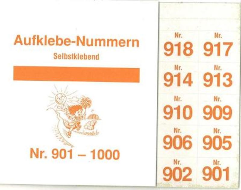 Numéros à coller 901-1000