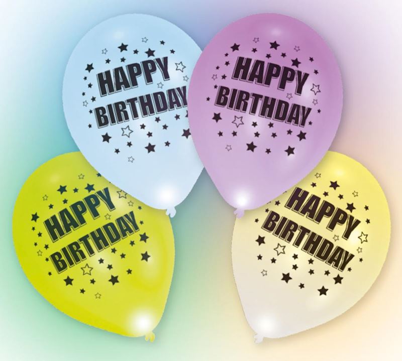 Ballon Happy Birthday 4 Latexballons LED