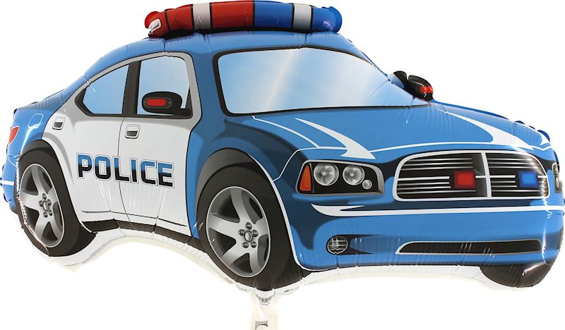 Folienballon offen Polizeiauto blau 80cm