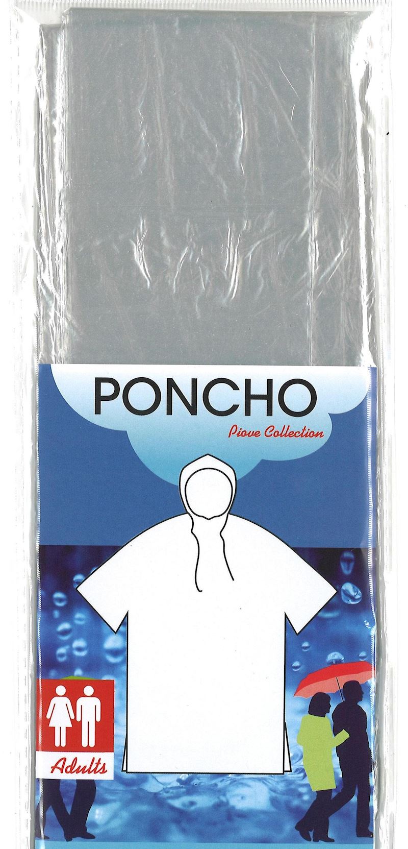 Regenschutz Poncho mit Kapuze transparent