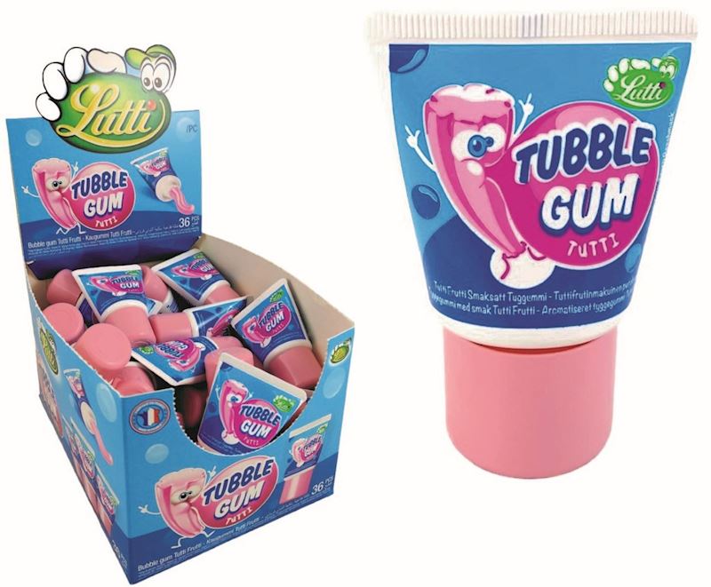 Tubble Gum rosa Tutti Frutti Kaugummi in Tube