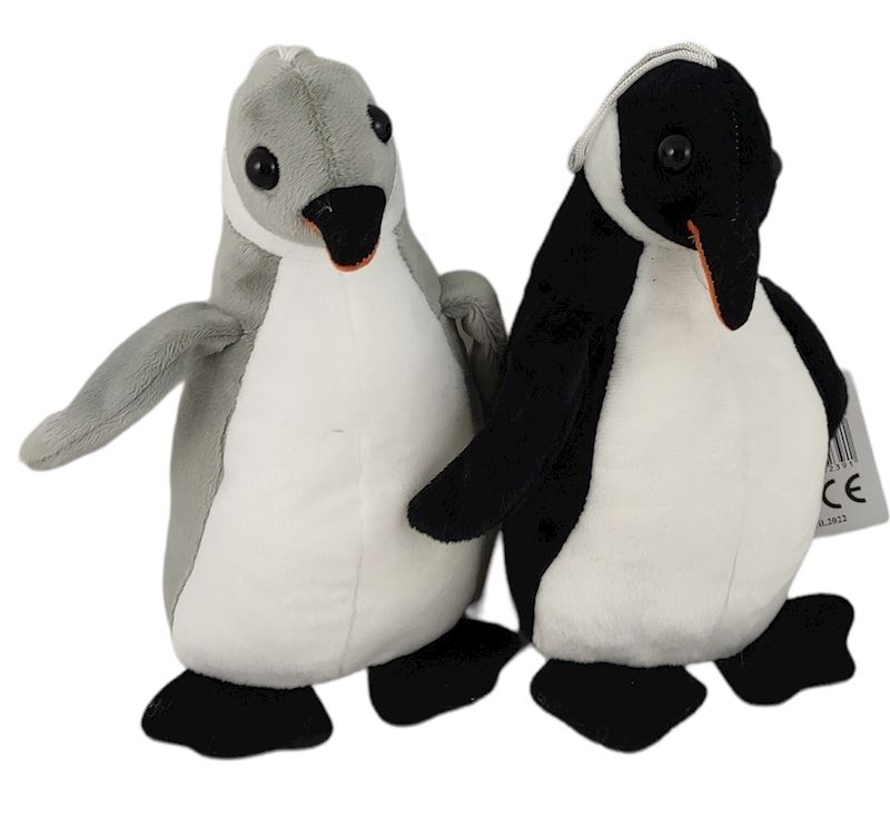 Plüsch Pinguin 20cm 2 Farben grau, schwarz