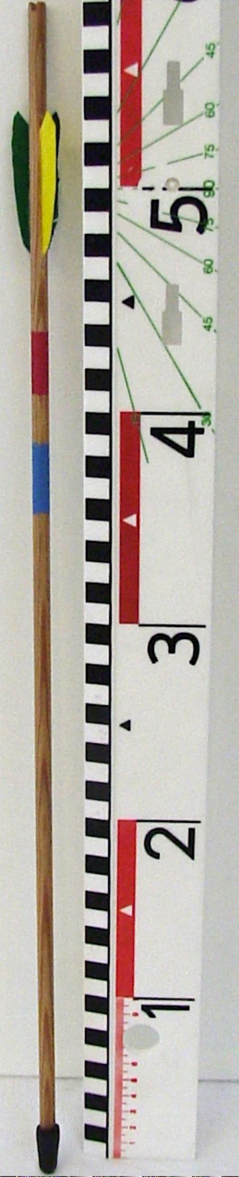 Flèche 58cm bois pointe caoutchouc 