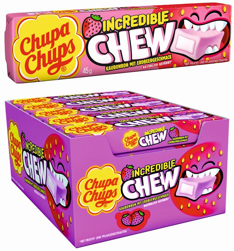Chupa Chups Incredible Chew Strawberry 45g Kaubonbon