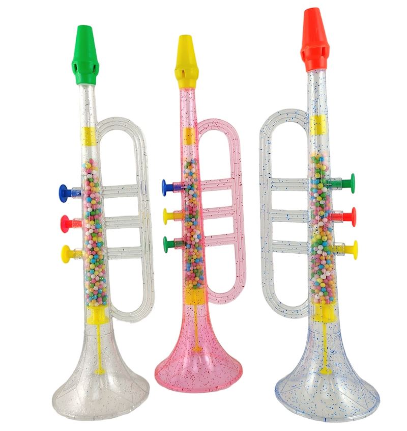 Trompete mit Zuckerperlen 30cm diverse Farben transparent