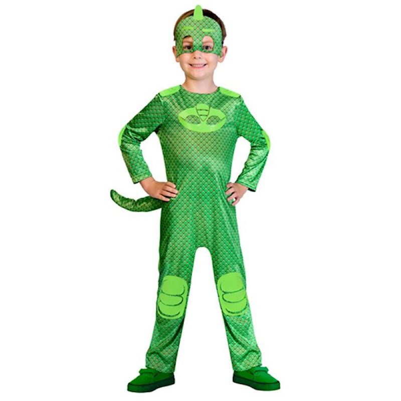 Kostüm PJ Masks Gecko Good grün Overall & Maske 7-8 Jahre