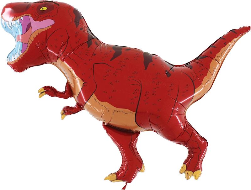 Folienballon offen Dinosaurier T-Rex rot 100 cm