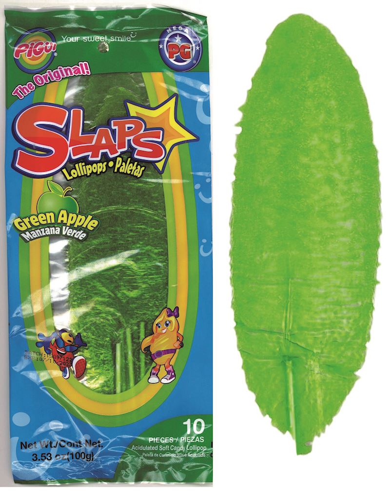 Pigüi Mexican Slaps Lollipops Green Apple 10 Slap im Beutel