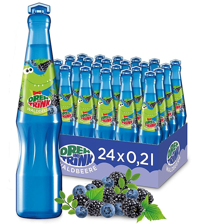 Dreh und Trink Wildberry blau 200ml, Waldbeer Kroko