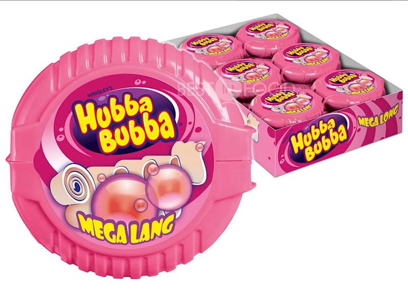Hubba Bubba Bubble Tape Fancy Fruit, mega lang, pink, 56g