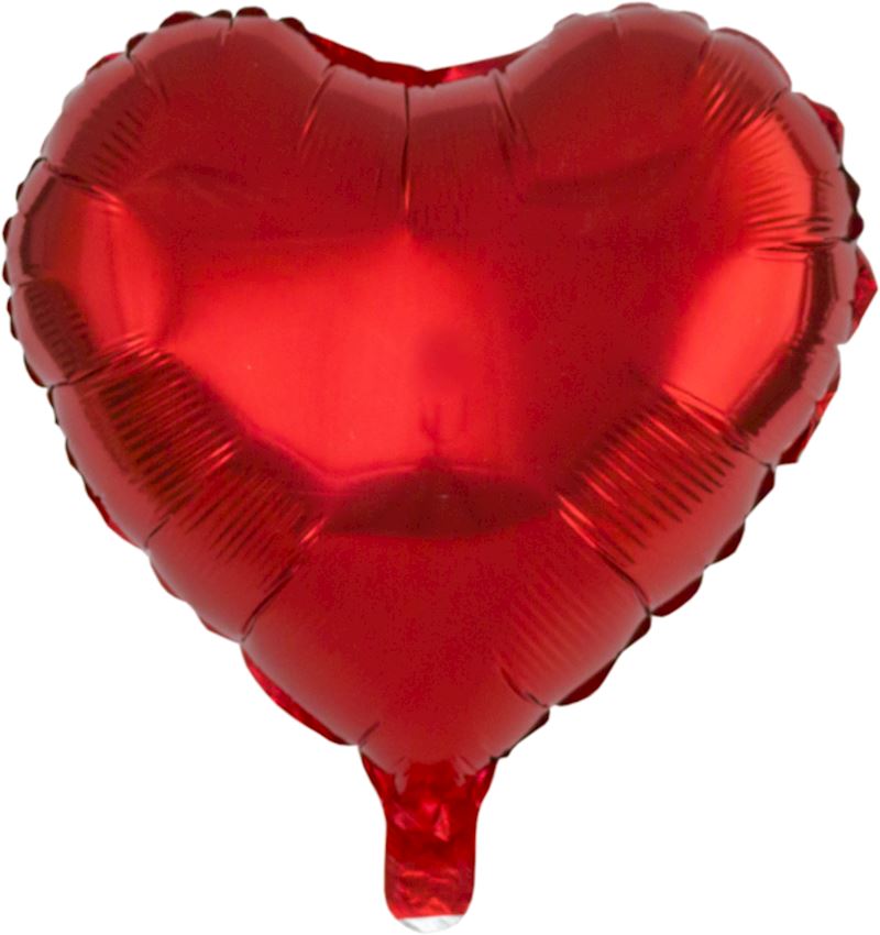 Folienballon Herz rot 45cm DM mit Aufblashalm