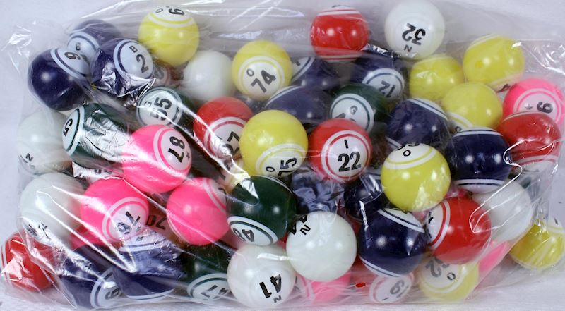 Balles multicolores 38mm 1-90 pour boulier 64653