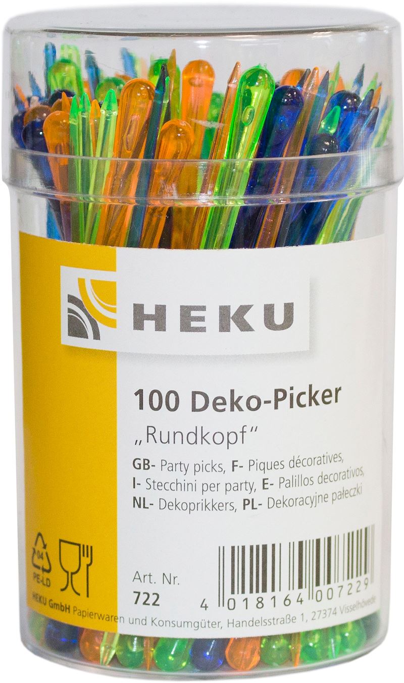 Deko Picker Rundkopf 100Stk. im Spender 8cm