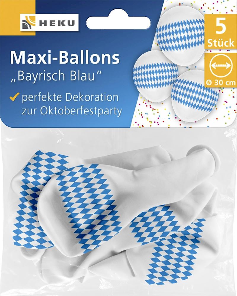 Ballone Maxi 5 Stk. 30cm Oktoberfest Bayrisch blau