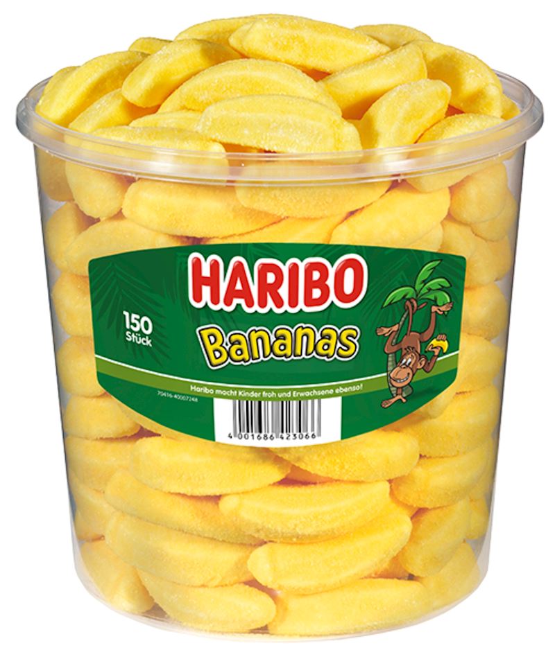 HARIBO Bananas dans une boîte de 150 pièces