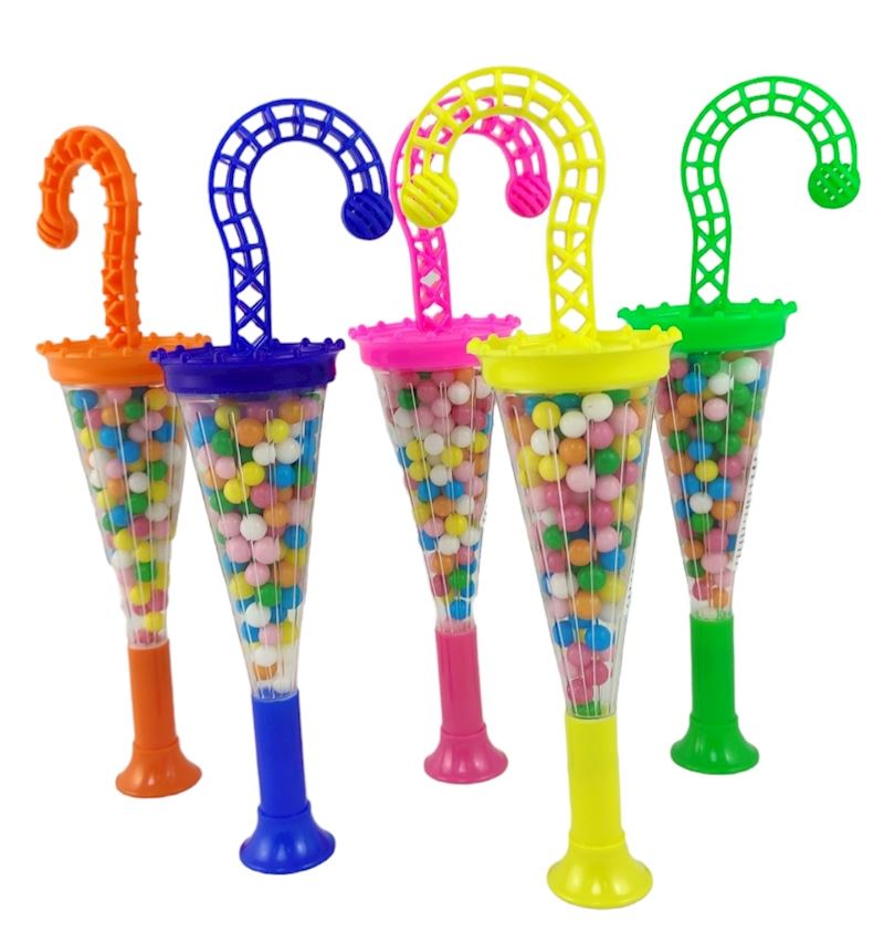 Schirmchen mit Bonbons 40g diverse Farben sort.