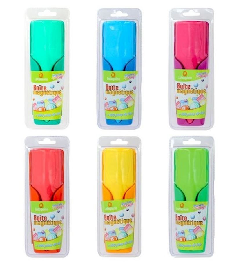 Boîtes magnétiques bicolores avec 100 pions 6 ass