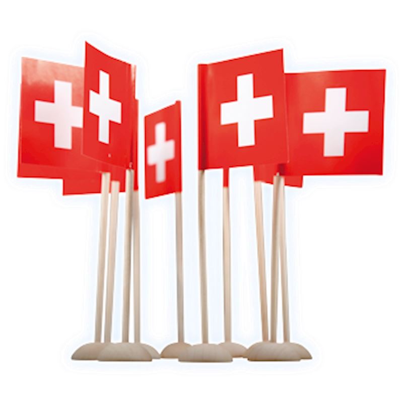 Petits drapeaux Suisse pour la table 15cm