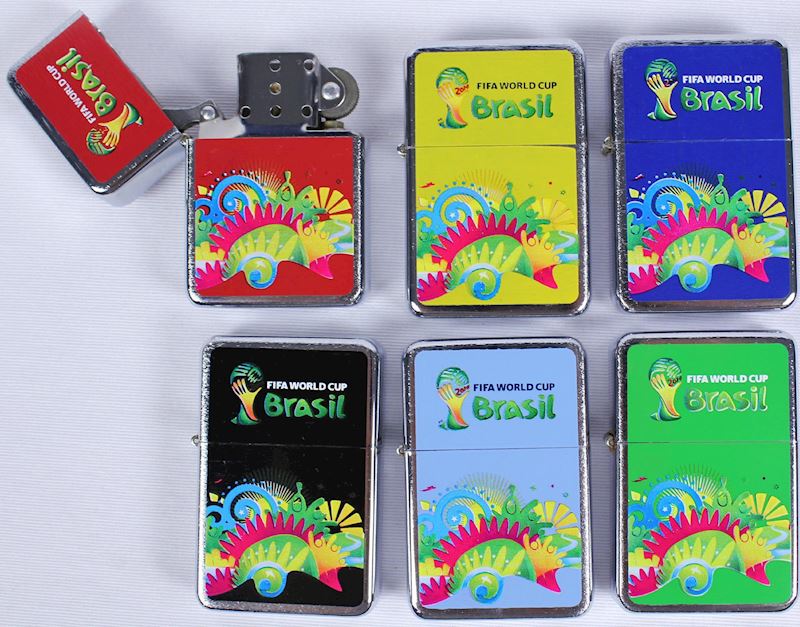 Benzinfeuerzeug WM 2014 Brasil 6xsort. leer