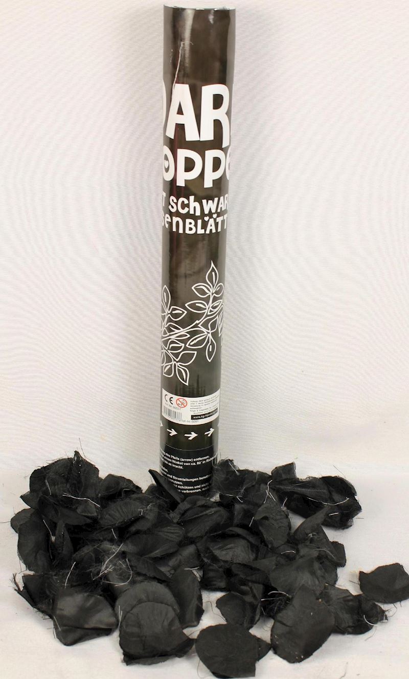 Party Popper 40cm gefüllt mit schwarzen Rosenblättern