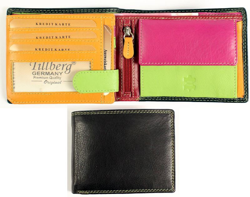 Geldbörse Leder querformat Multicolor Tillberg 11x9cm