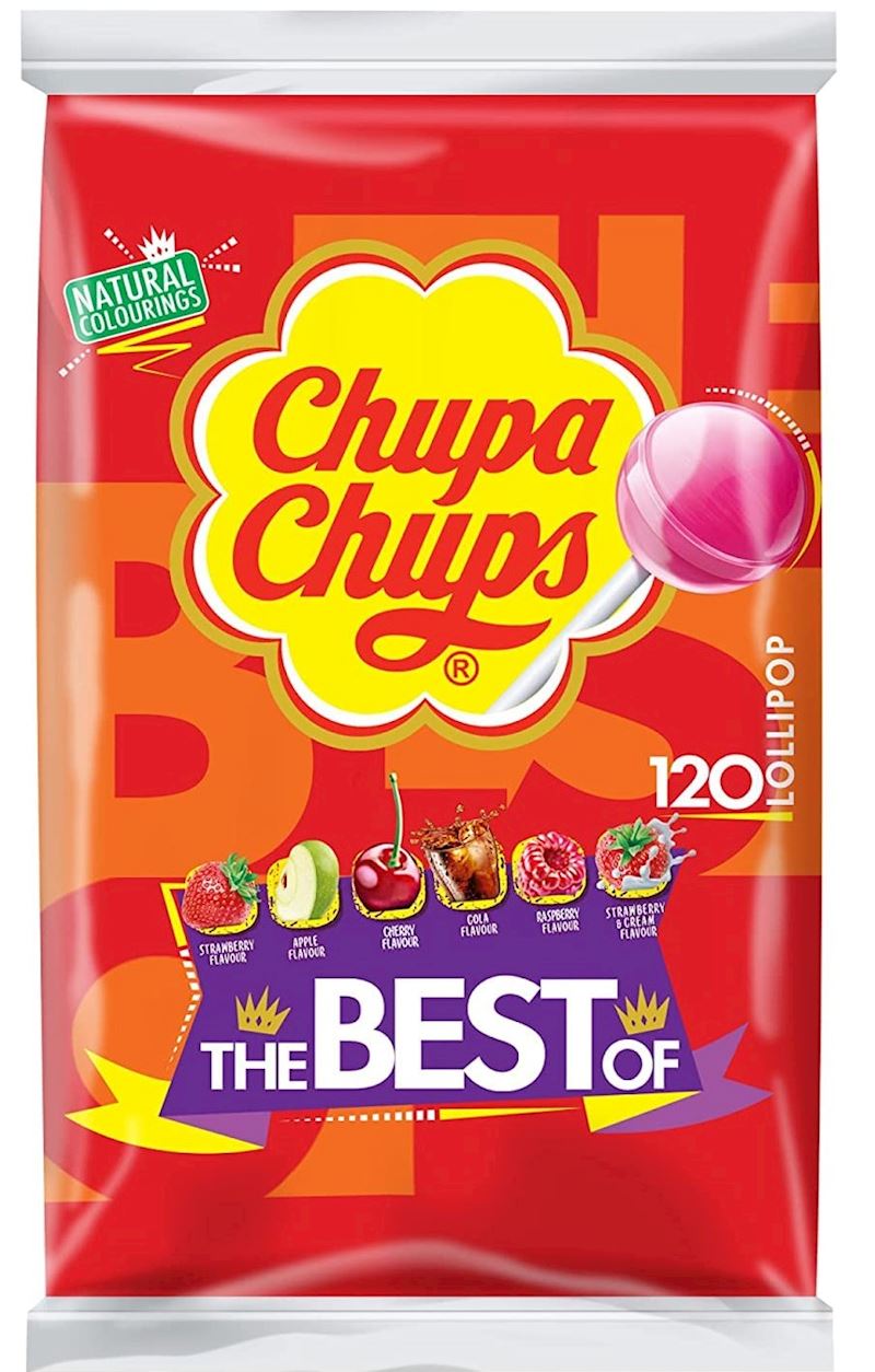 Chupa Chups The Best of Lollis 6 Aromen, im Nachfüllbeutel