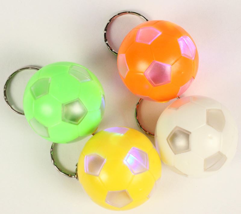 Schlüsselanhänger Fussball mit Licht, 3.5cm DM, 4 Farben