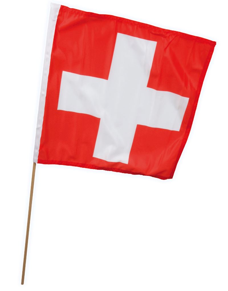 Fahne Schweiz 40x35cm am Holzstab 85cm