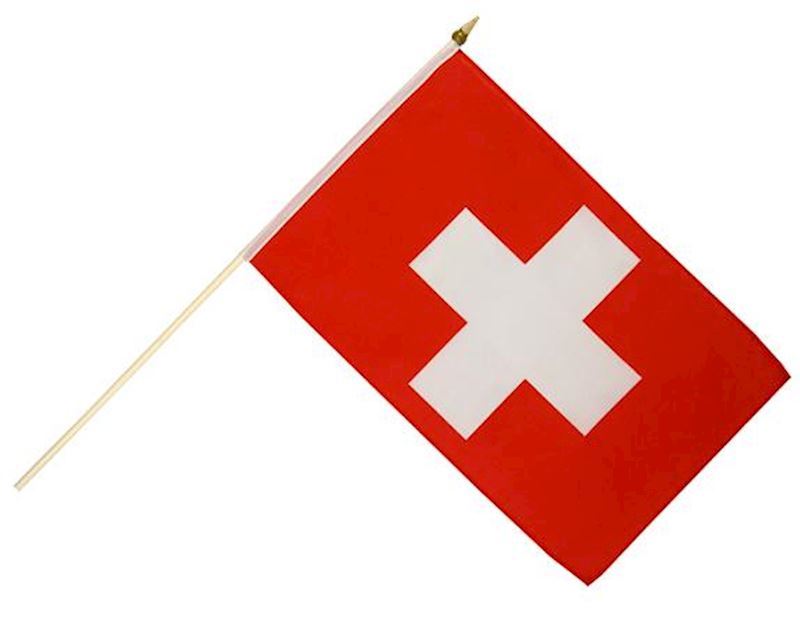 Drapeau Suisse 30x45cm avec bâton