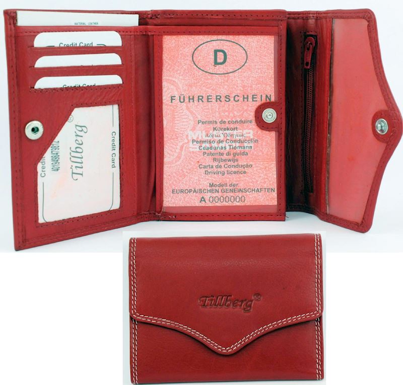 Portemonnaie pour femmes rouge foncé, 12.5x10x1.5cm