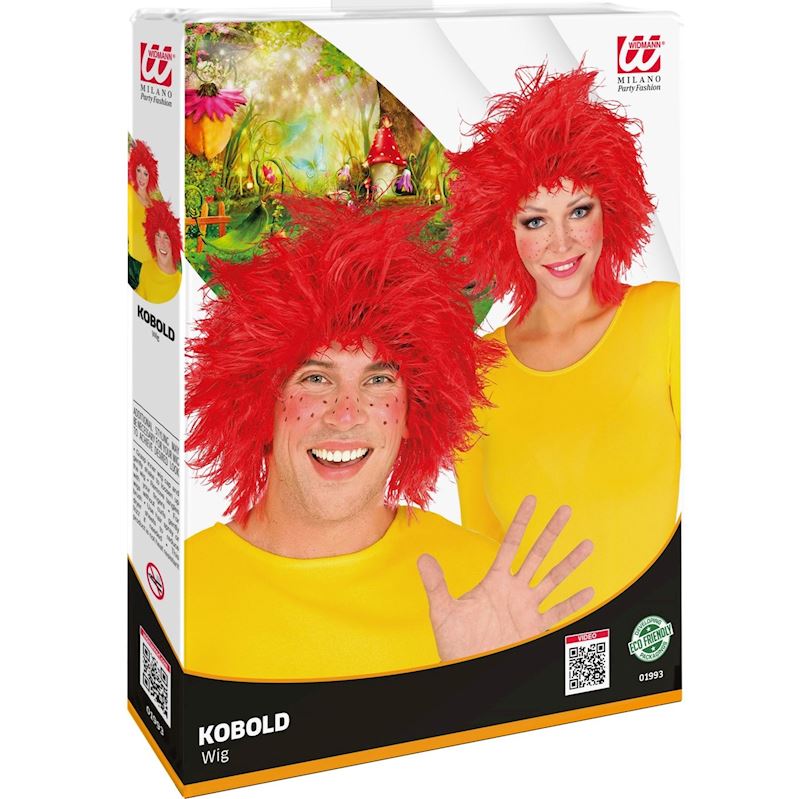Perruque Folie cheveux orange unisex