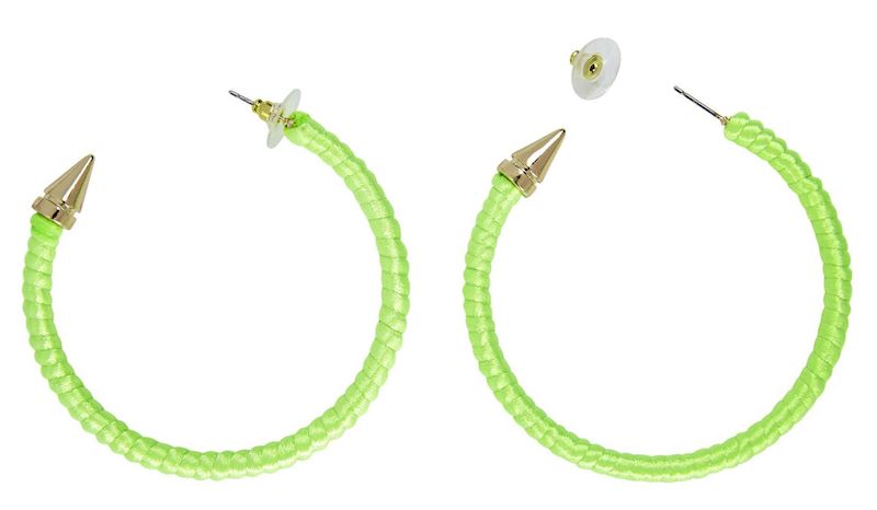 Boucles d'oreille vert neon 