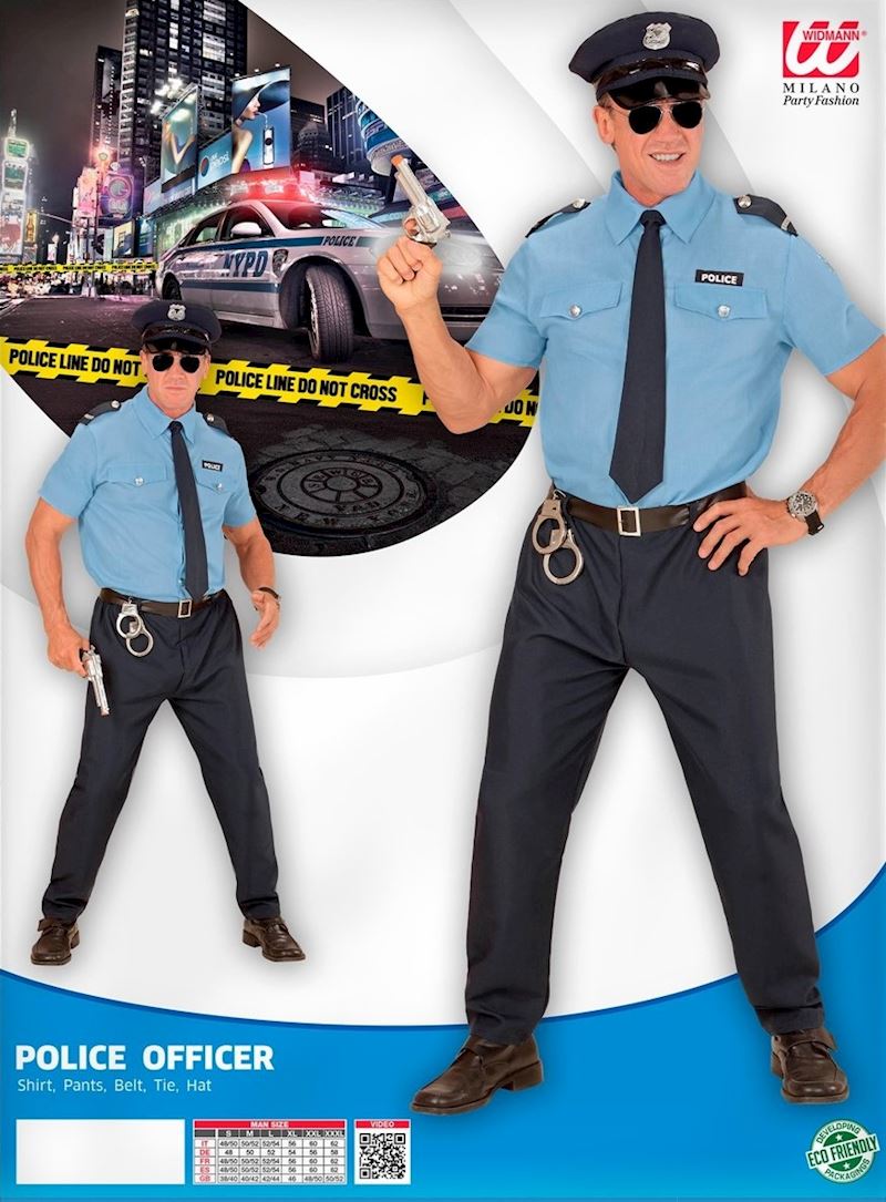 Costume Police M pantalon chemise, ceinture, cravatte et