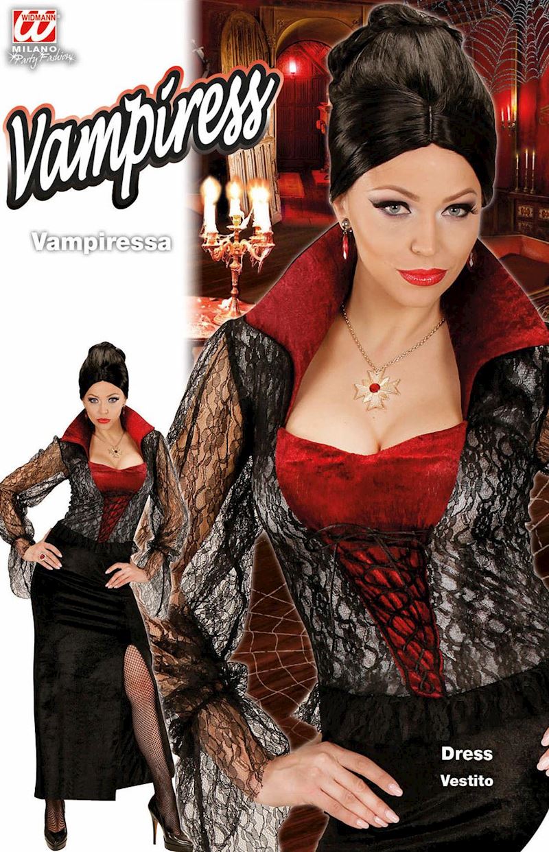 Kostüm Vampir Frau Grösse XL rot, schwarz