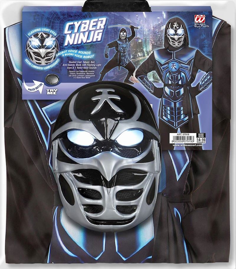 Costume Cyber Ninja avec yeux lumineuse taille 164 cm