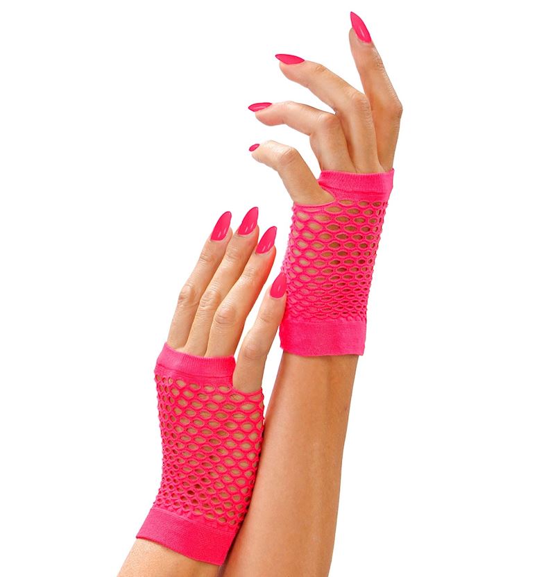 Netzhandschuhe ohne Finger neon pink