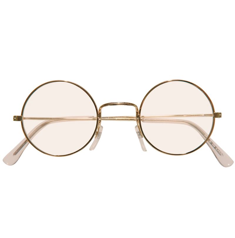 Brille mit Gläsern runde Form gold für Nikolaus