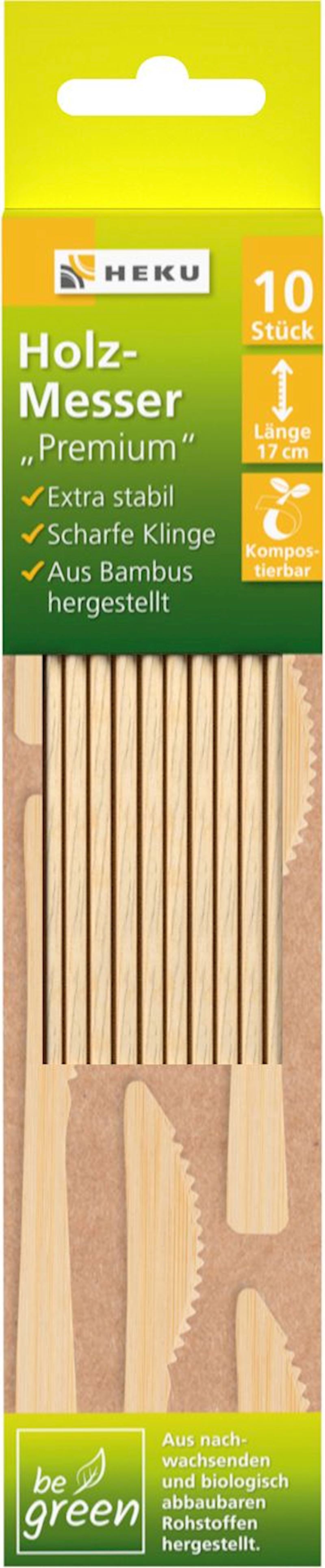 Holz Messer be green 10 Stk. 17cm aus Bambus Premium