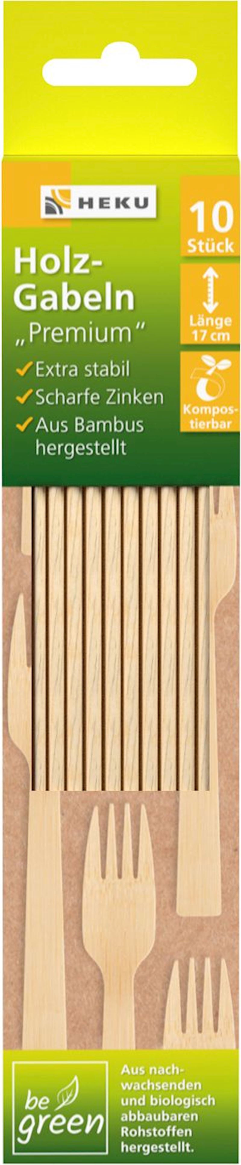 Holz Gabeln be green 10 Stk. 17cm aus Bambus Premium