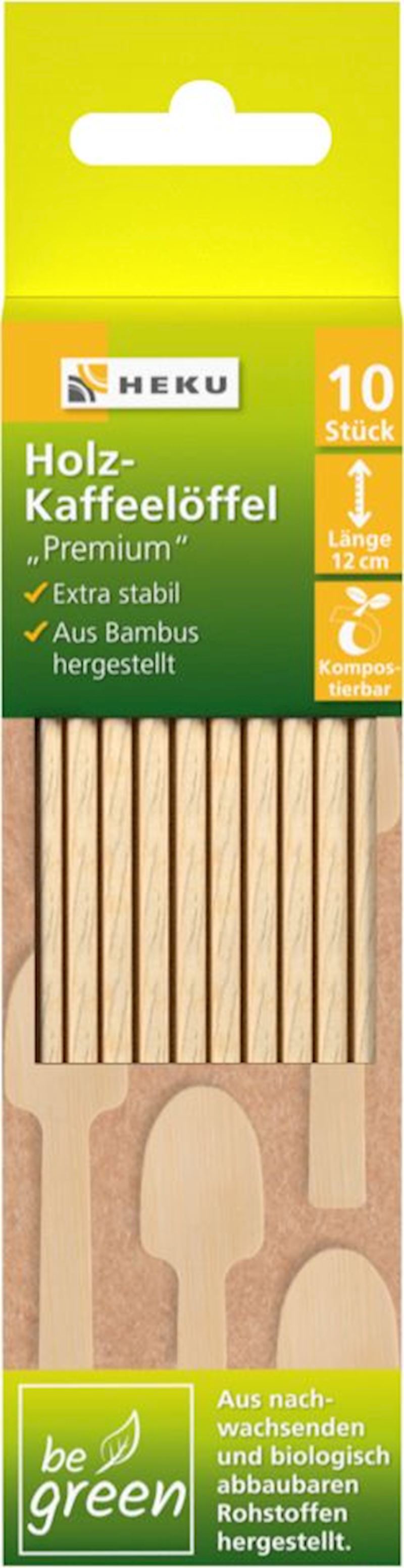 Holz Kaffeelöffel be green 10 Stk. 12cm Bambus Premium