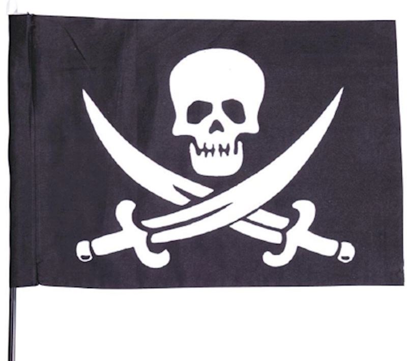 Piratenflagge am Stab 30x45cm