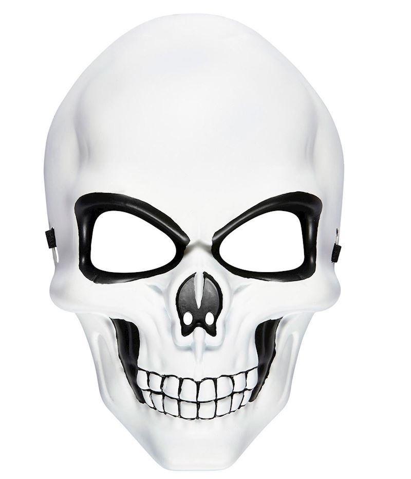 Gesichtsmaske Totenkopf Hartplastik, mit Gummiband