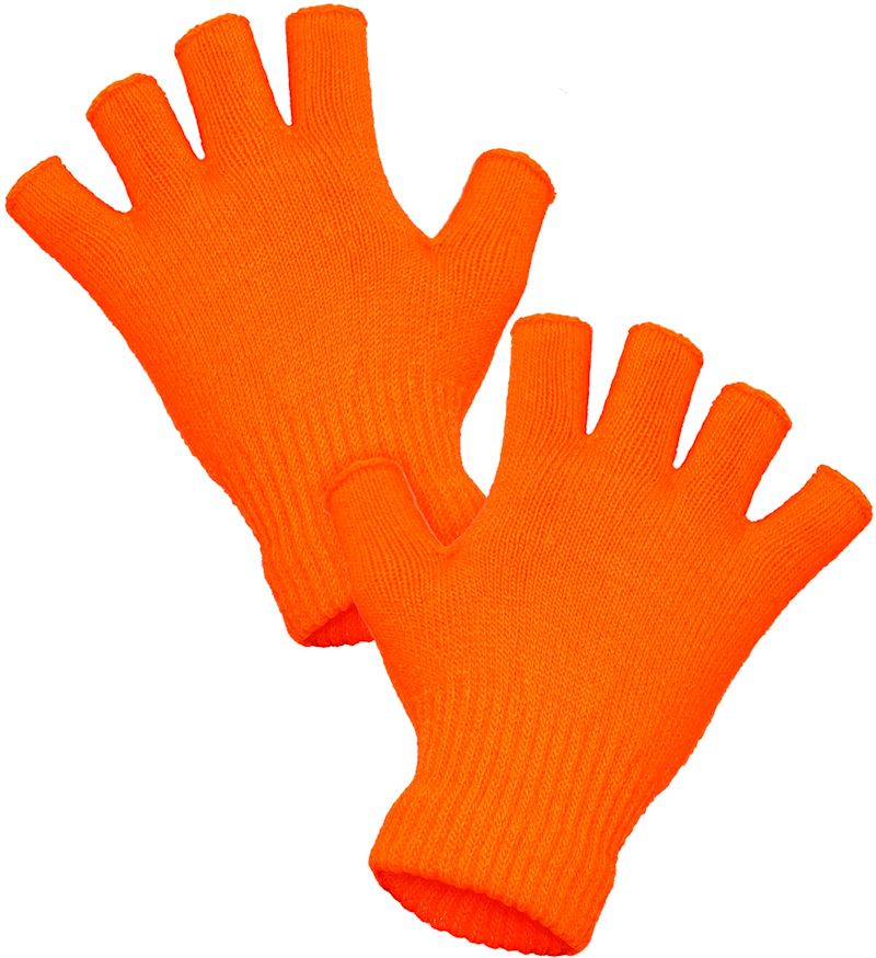Gants sans doigts orange neon 