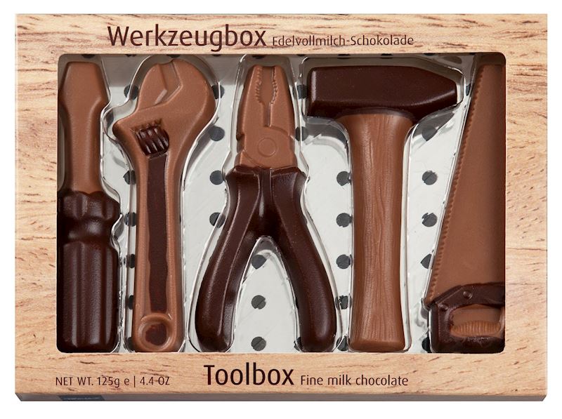 Schokoladen Werkzeugbox Edel Vollmilch 125g