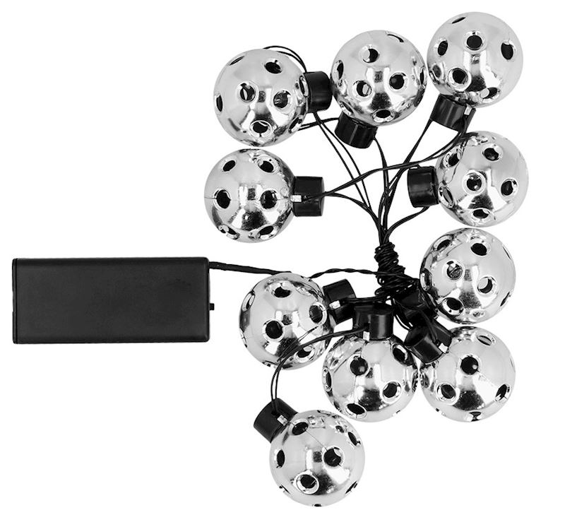 LED-Lichterkette Partyball silber 140 cm 10 Kugeln