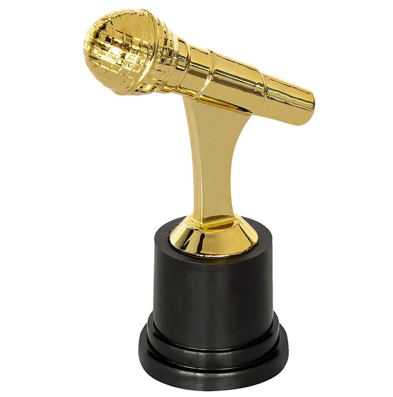 Mikrofon Trophäe gold 12cm 