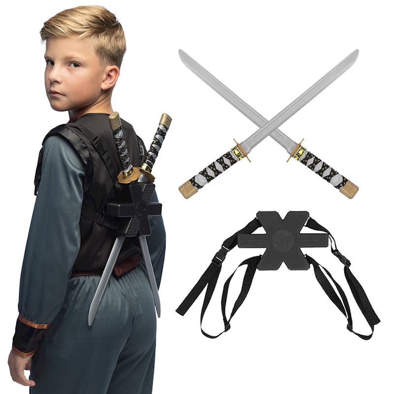 Set 2 épées Ninja avec étui 52 cm
