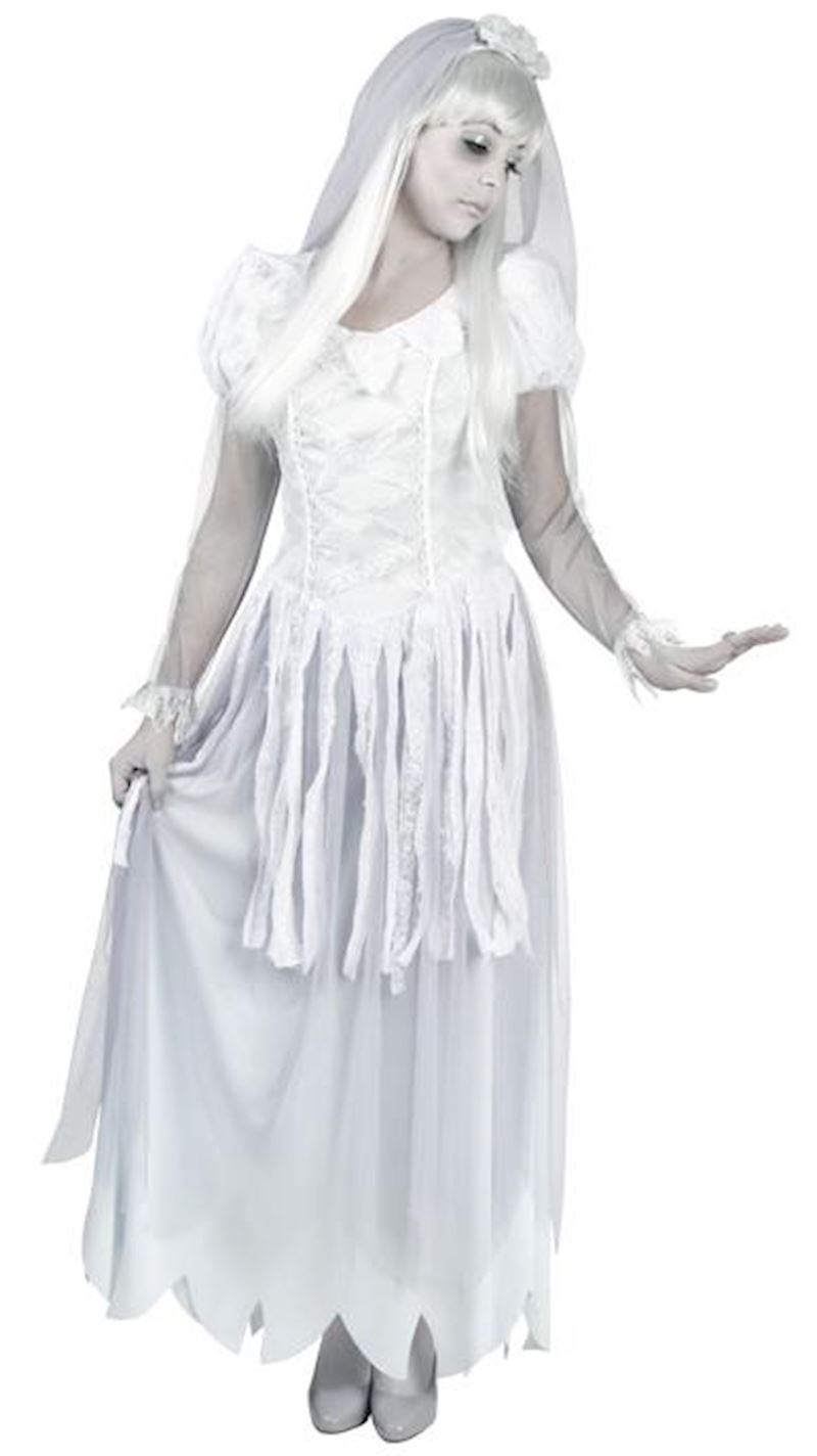 Kostüm Geisterbraut Gr. 40/42 Kleid, Tiara mit Schleier